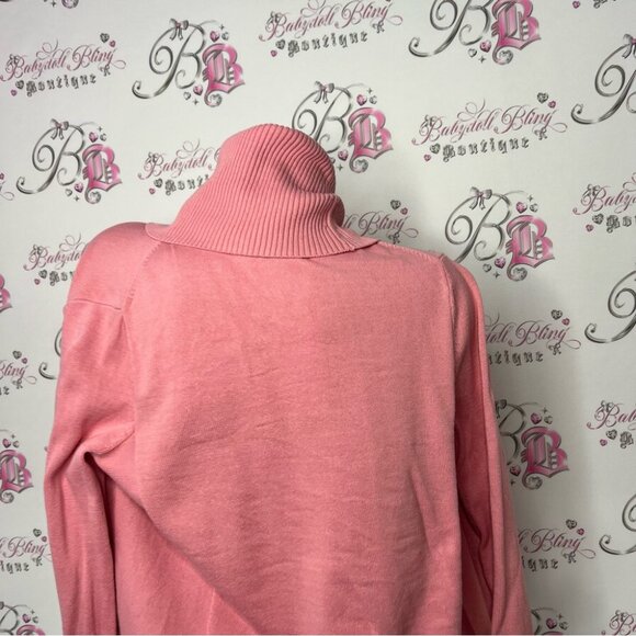 Juicy couture cardigan pink gold emblem wrap sweater snap buttons pink silver - Picture 7 of 11
